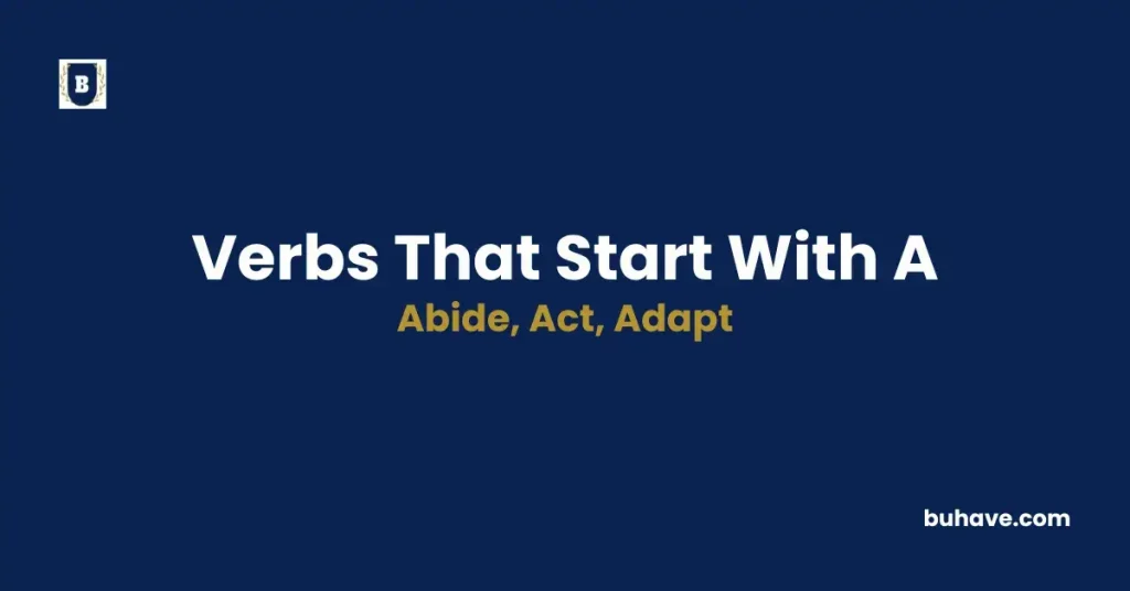 List of verbs that start with a