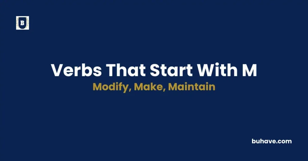 List of verbs that start with m