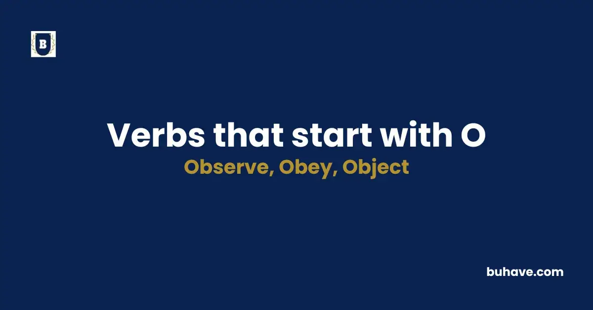 List of verbs that start with o