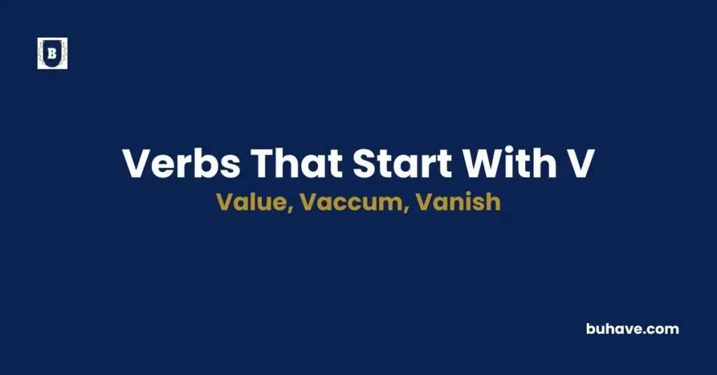 List of verbs that start with v