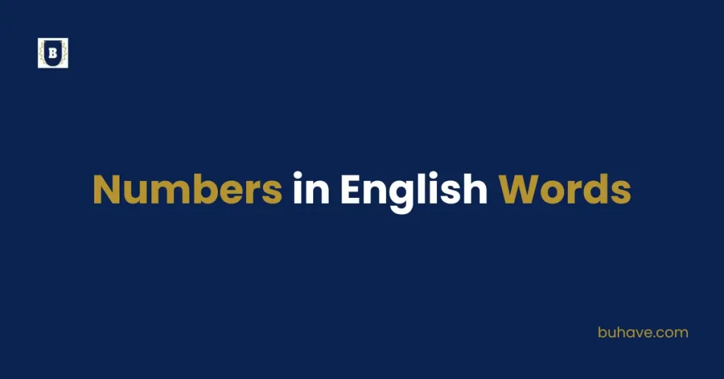 Numbers in English Words
