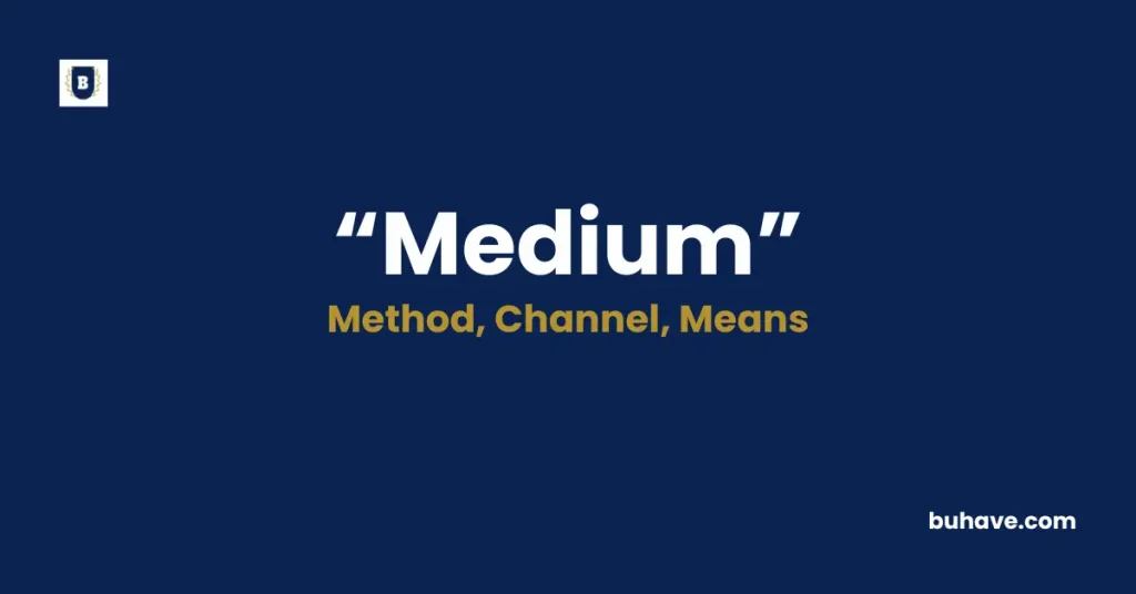 Medium Meaning Definition Synonyms Antonyms