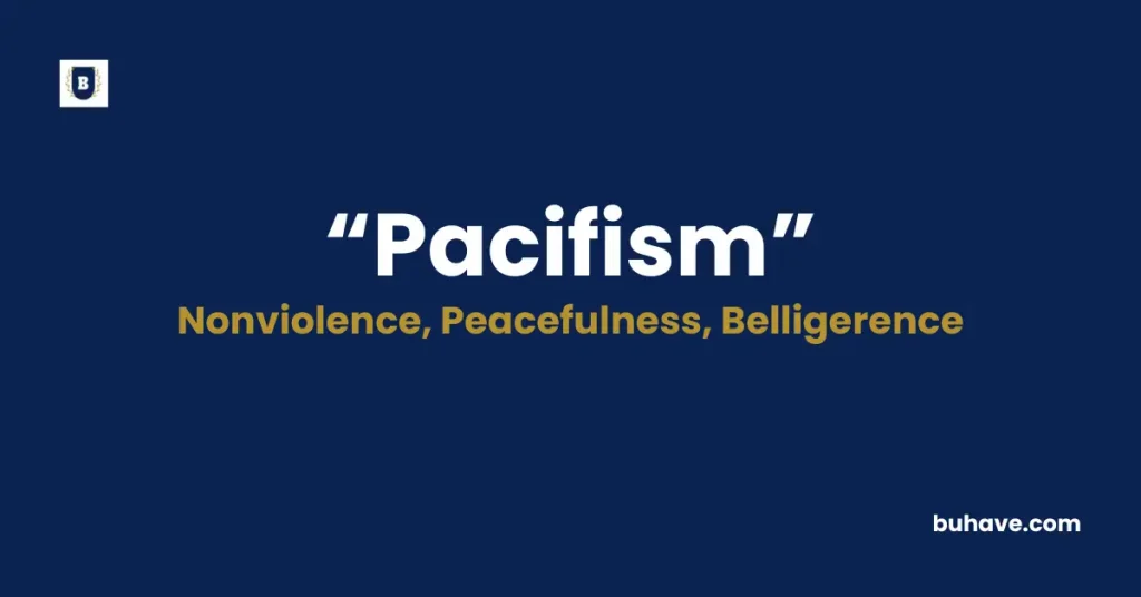 Pacifism Meaning Definition Synonyms Antonyms