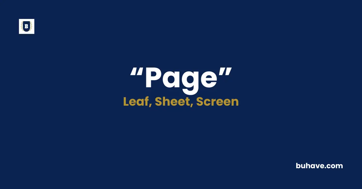Page Meaning, Definition, Synonyms, and Antonyms