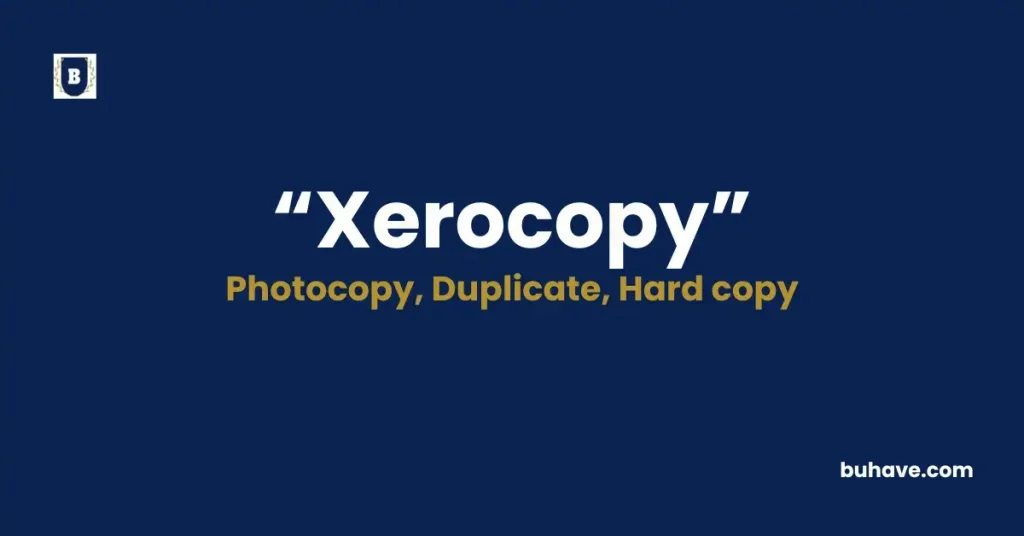 Xerocopy - Meaning, Definition, Synonyms and Antonyms