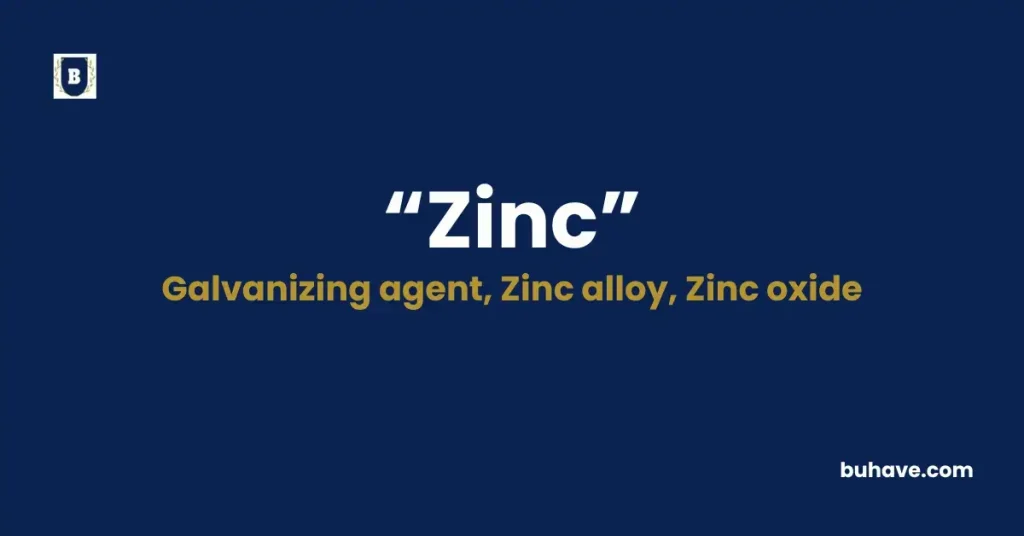 Zinc - Meaning, Definition, Synonyms and Antonyms