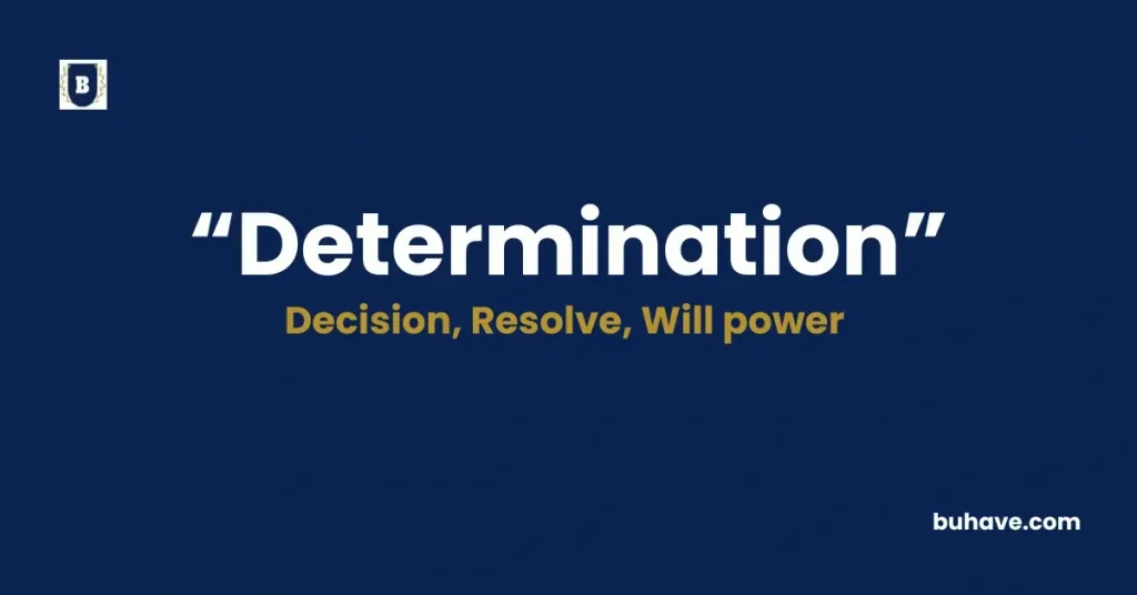 Determination - Meaning, Definition, Synonyms and Antonyms