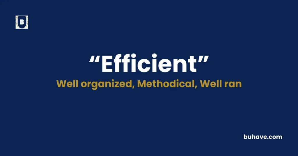 Efficient - Meaning, Definition, Synonyms and Antonyms