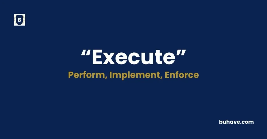 Execute - Meaning, Definition, Synonyms and Antonyms
