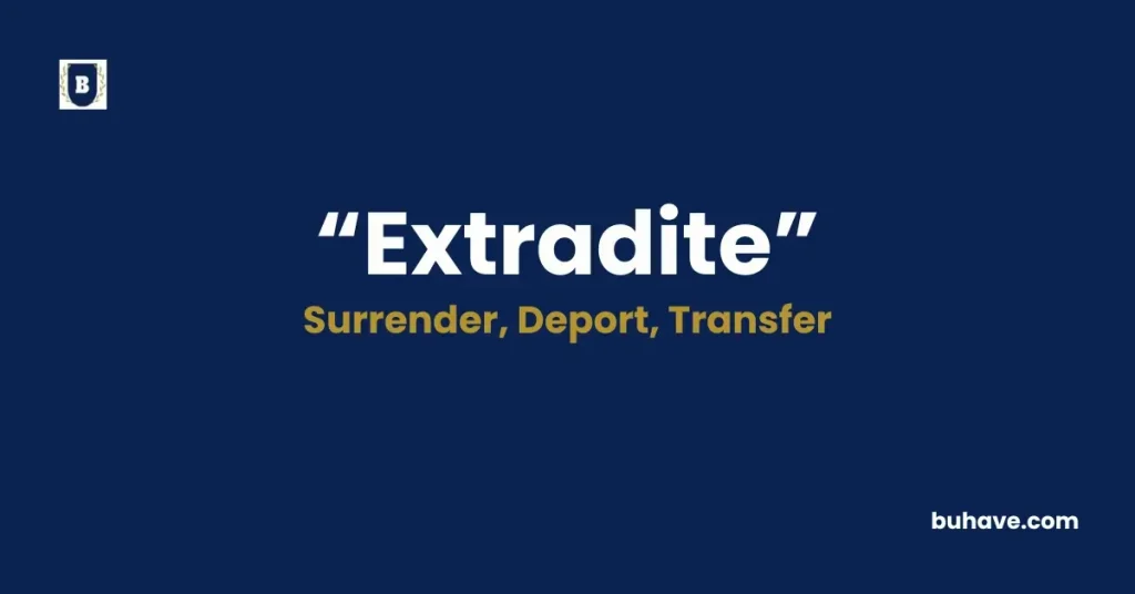 Extradite - Meaning, Definition, Synonyms and Antonyms