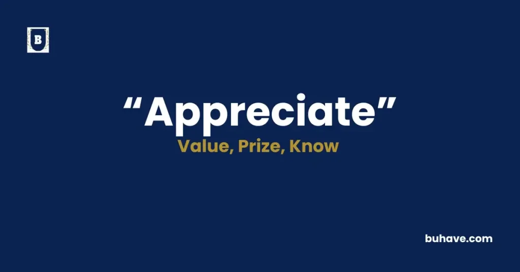 Appreciate, Definition, Synonyms and Antonyms