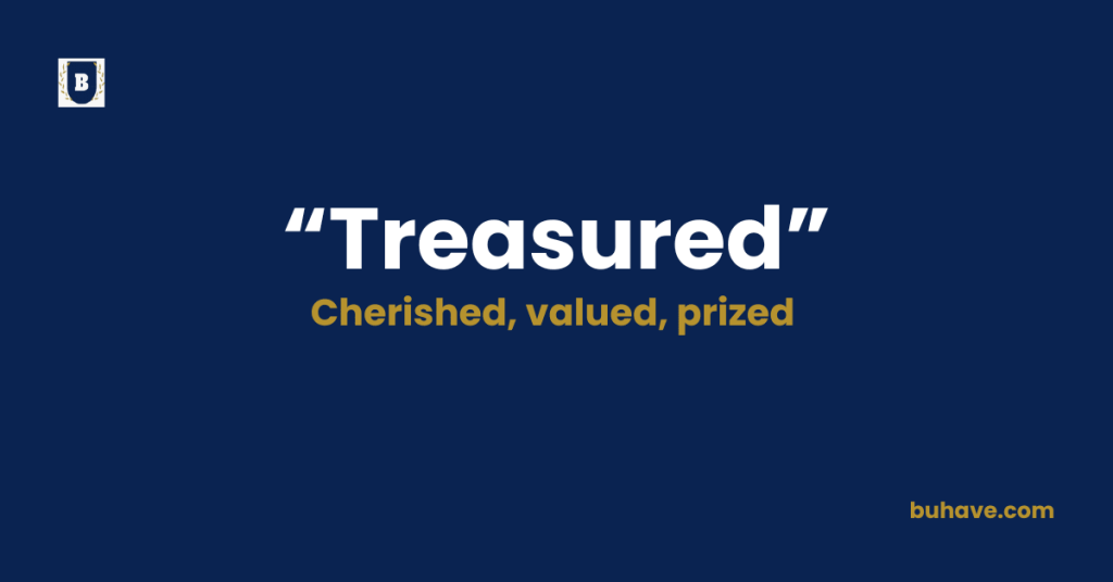 Treasured-Meaning, Definition, Synonyms and Antonyms