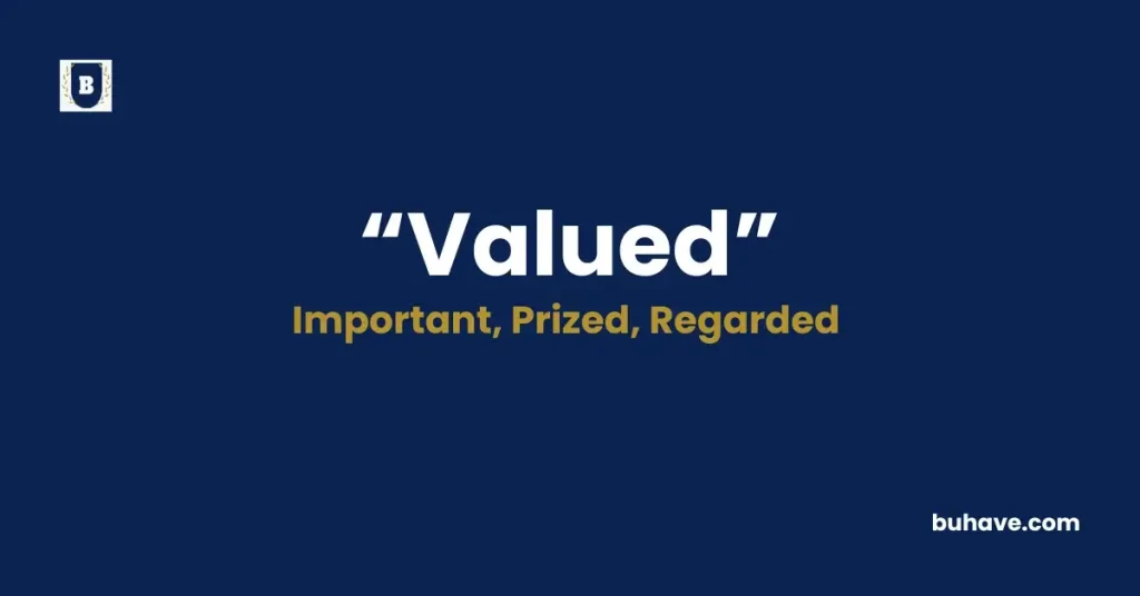Valued- Meaning, Definition, Synonyms and Antonyms