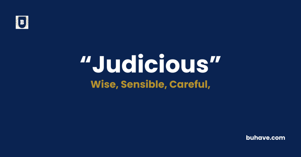 Judicious -Meaning-Definition-Synonyms-Antonyms