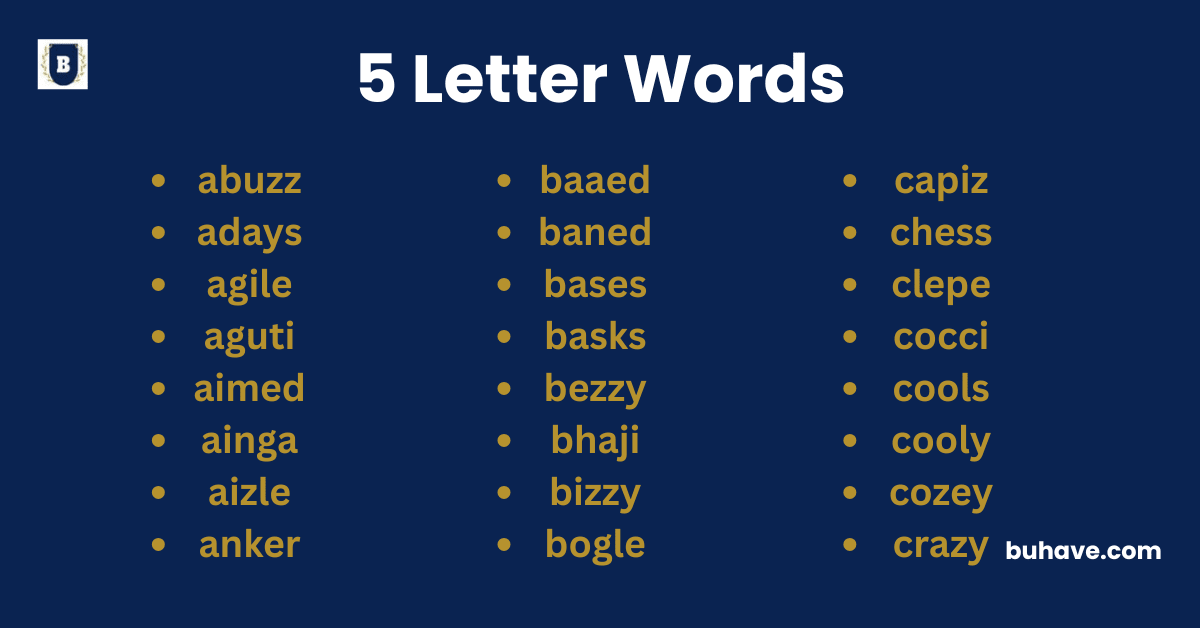 5 Letter Words
