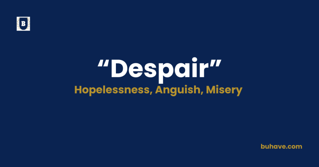 Despair meaning definition synonyms antonyms