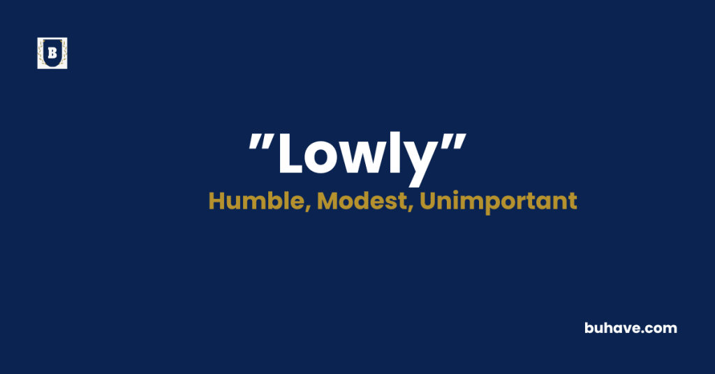 Lowly meaning definition synonyms antonyms