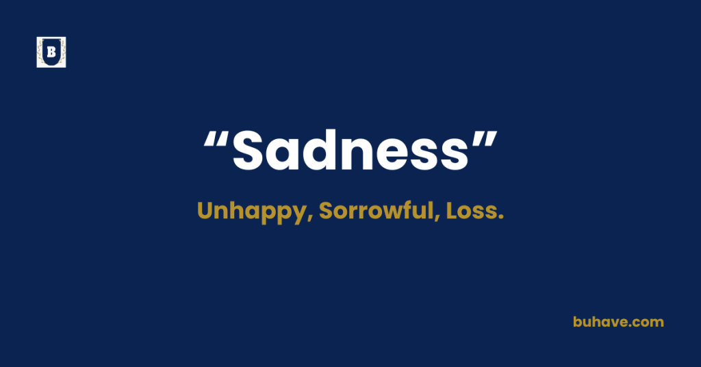 Sadness meaning definition synonyms antonyms