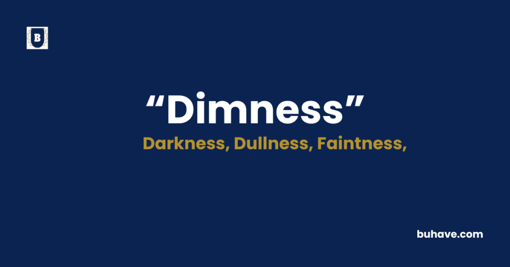 Dimness Meaning-Definition-Synonyms-Antonyms