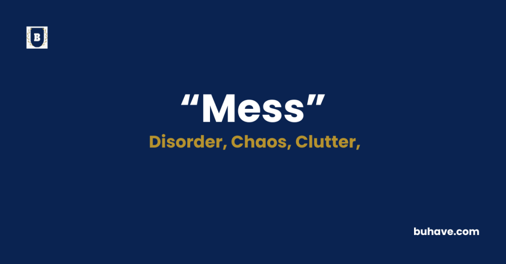 Mess Meaning-Definition-Synonyms-Antonyms