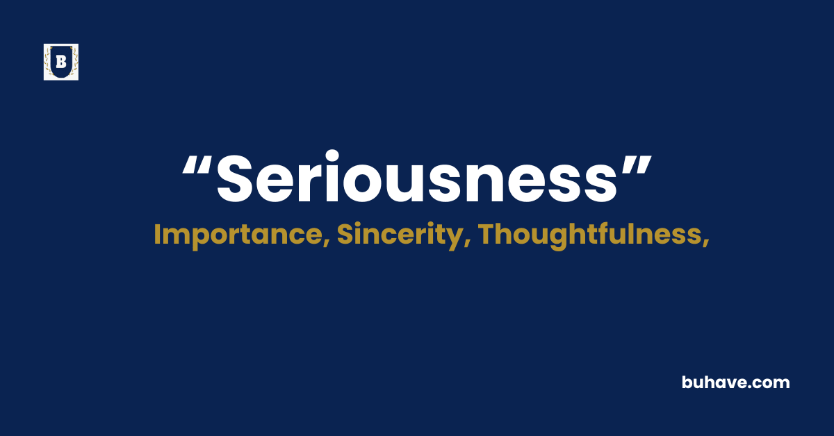 Seriousness Meaning-Definition-Synonyms-Antonyms