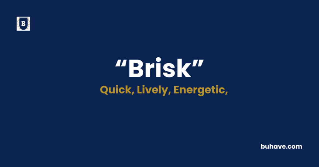 Brisk - Meaning - Definition - Synonyms - Antonyms