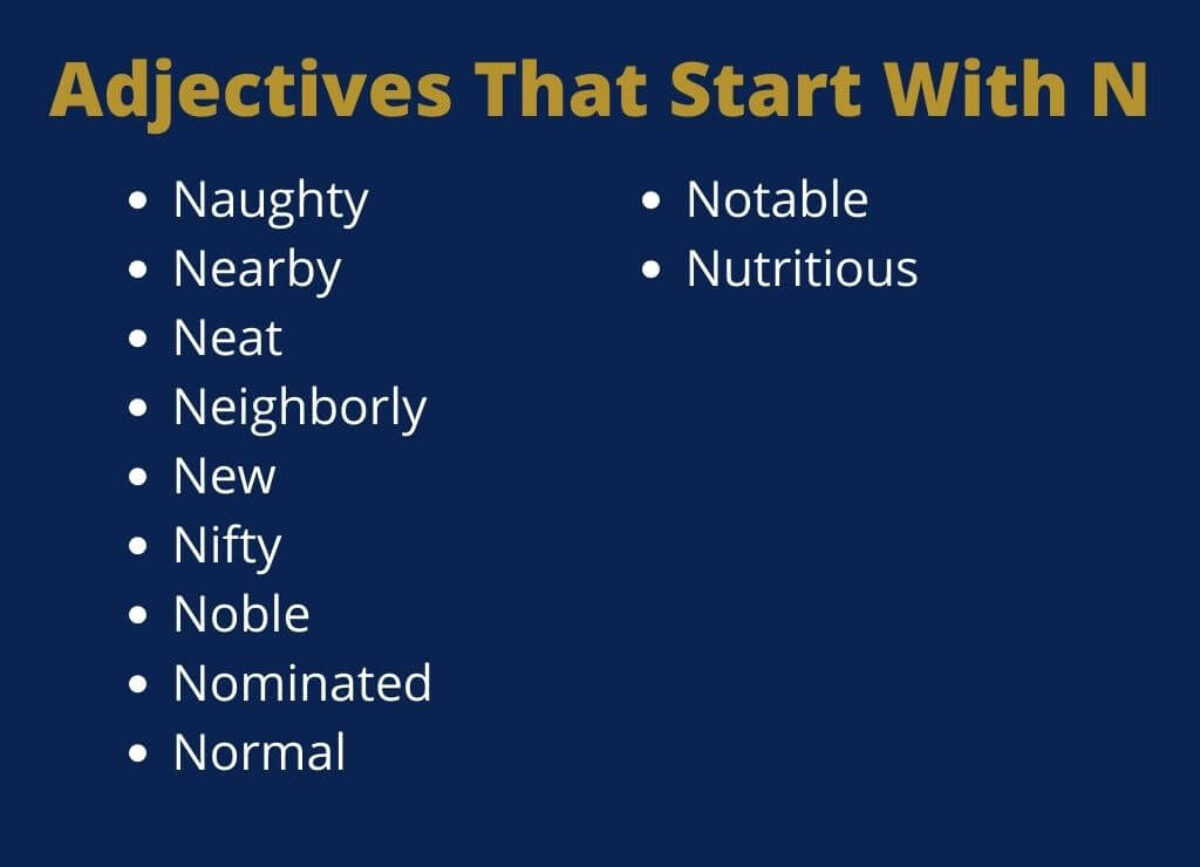 N Adjectives   List of Adjectives That Start With N